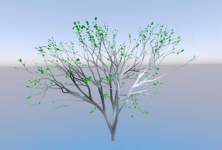 Моделирование деревьев с листьями